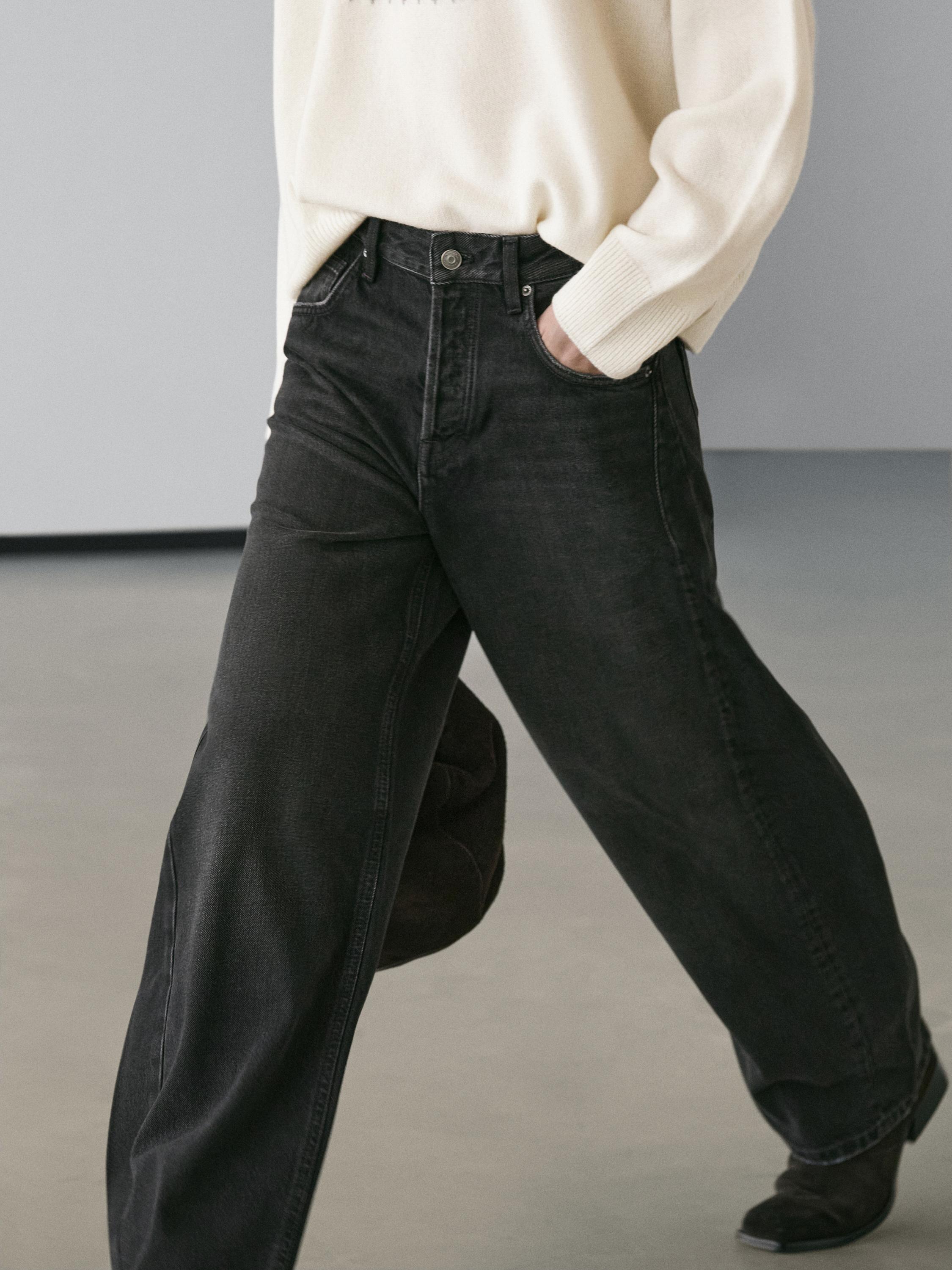 Mid-rise balloon fit jeans